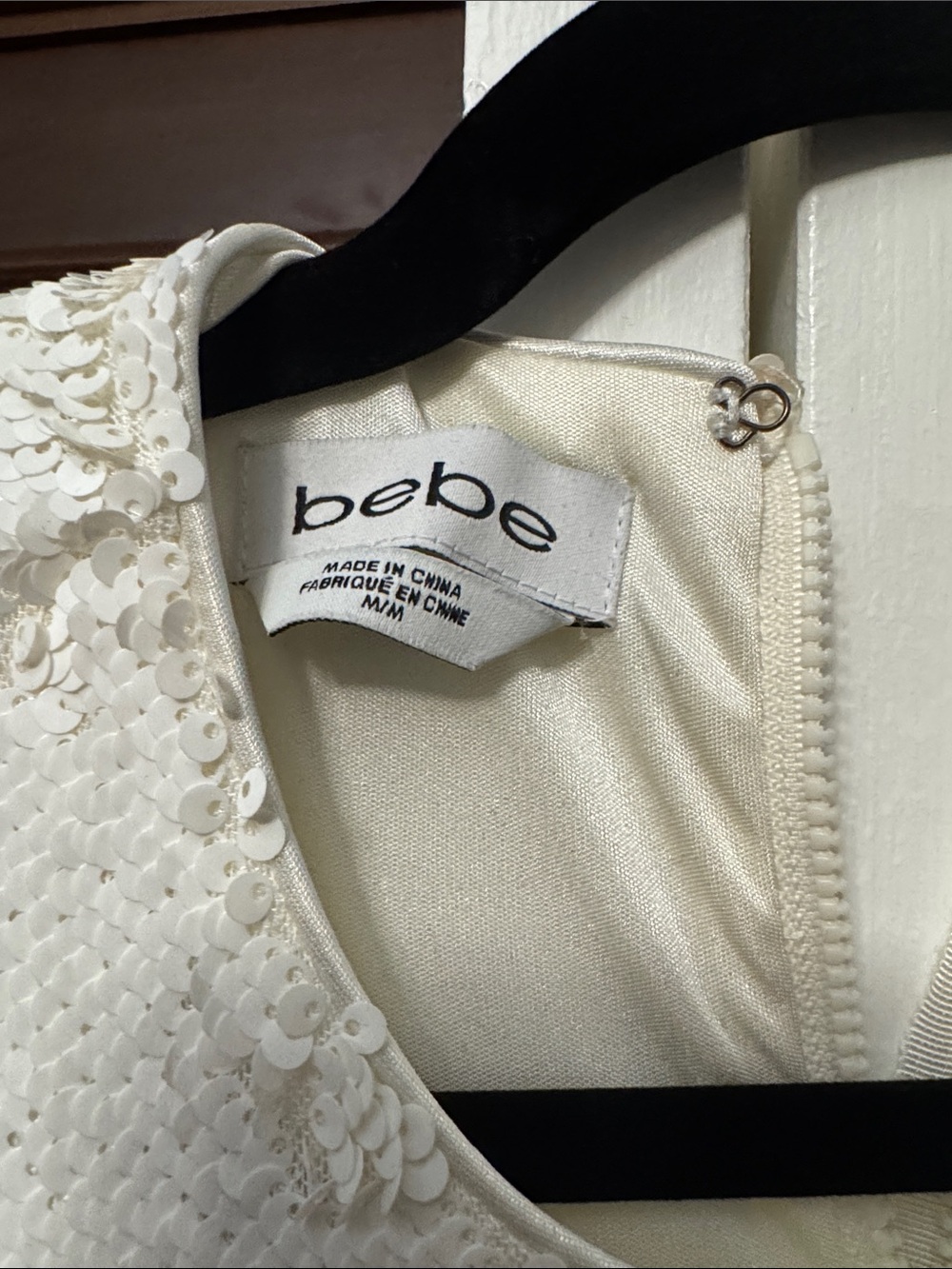 bebe Cream Sequin Party Dress - Picture 2 of 3